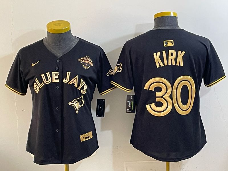 Youth Toronto Blue Jays #30 Kirk Black Gold Game 2026 Nike MLB Jersey style 01
